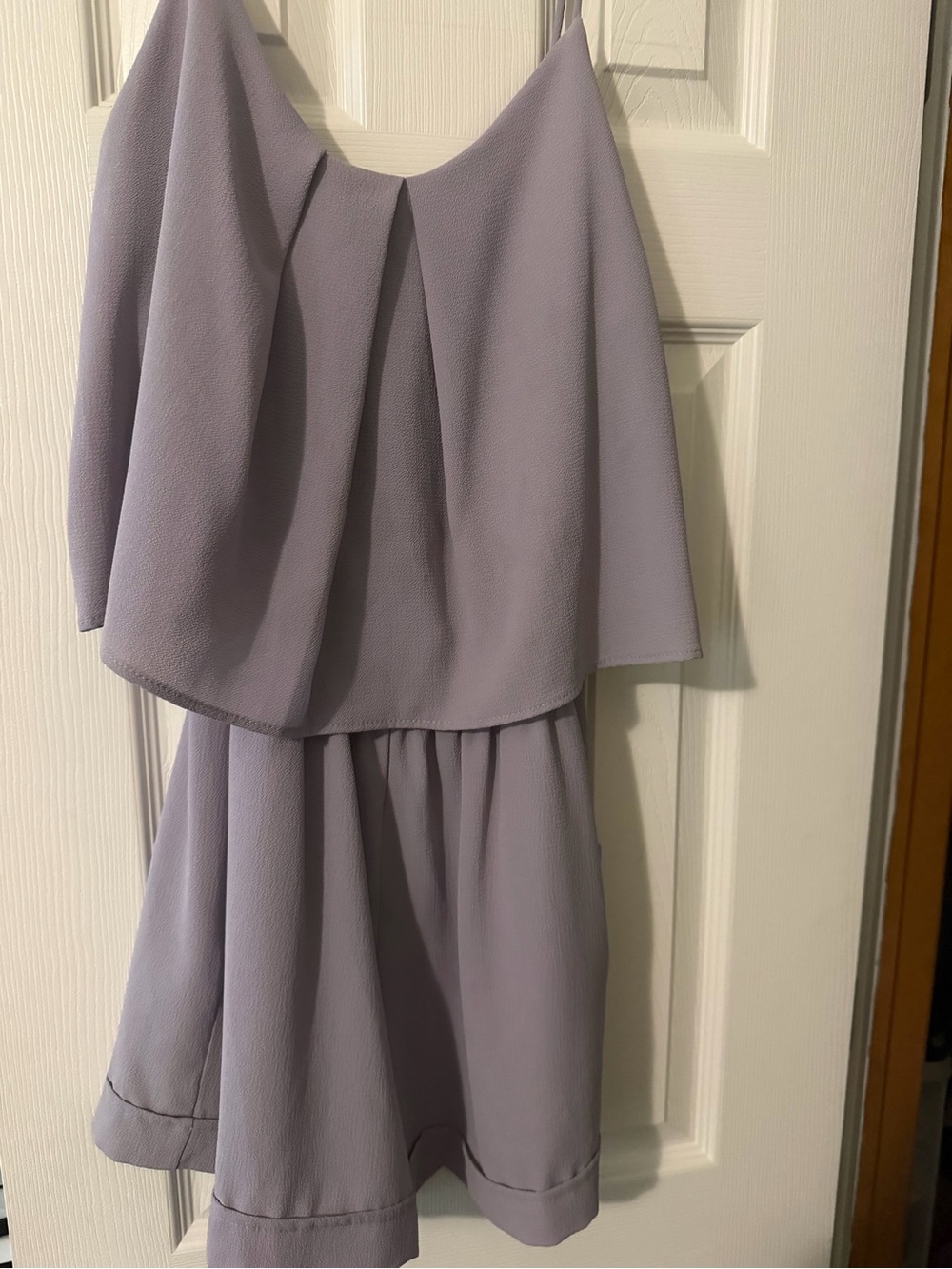 Lavender Strapless Layered Romper